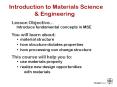 Introduction to Materials Science PowerPoint PPT Presentation