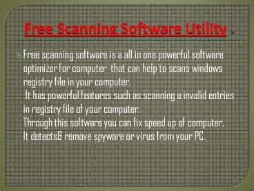 About Free Scanning Software