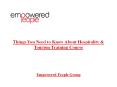 Things You Need to Know About Hospitality & Tourism Training Course PowerPoint PPT Presentation