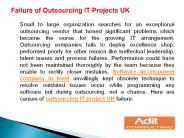 Failure of Outsourcing IT Projects UK