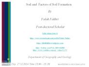 Soil and  Factors of Soil Formation