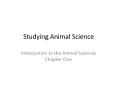 Studying Animal Science PowerPoint PPT Presentation