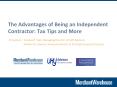 The Advantages of Being an Independent Contractor: Tax Tips and More PowerPoint PPT Presentation