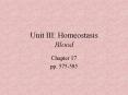 Unit III: Homeostasis Blood PowerPoint PPT Presentation