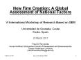New Firm Creation: A Global Assessment of National Factors PowerPoint PPT Presentation