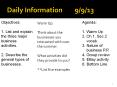 Daily Information    9/9/13 PowerPoint PPT Presentation