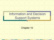 Information and Decision Support Systems