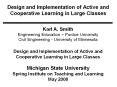 Design and Implementation of Active and Cooperative Learning in Large Classes PowerPoint PPT Presentation