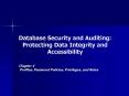 Database Security and Auditing: Protecting Data Integrity and Accessibility PowerPoint PPT Presentation
