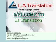 Professional Translation Services from La Translation
