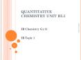 QUANTITATIVE CHEMISTRY UNIT HL1 PowerPoint PPT Presentation