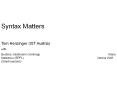 Syntax Matters PowerPoint PPT Presentation