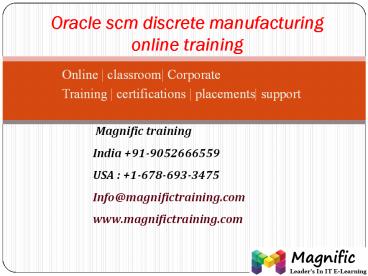 oracle scm discrete manufacturing online training