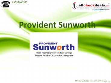 Provident Sunworth Bangalore Residential Apartments