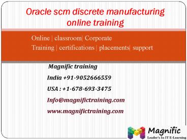 oracle scm discrete manufacturing online training