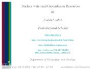 Surface water and Groundwater Resources