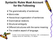 Syntactic Rules Must Account for the Following