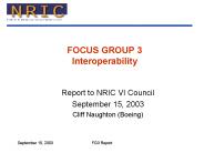 FOCUS GROUP 3 Interoperability