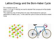 Lattice Energy and the Born-Haber Cycle