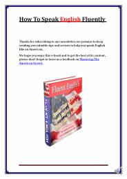 How To Speak English Fluently