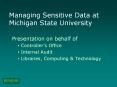 Managing Sensitive Data at Michigan State University PowerPoint PPT Presentation