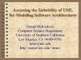Assessing the Suitability of UML for Modeling Software Architectures PowerPoint PPT Presentation