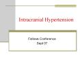 Intracranial Hypertension PowerPoint PPT Presentation