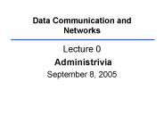 Data Communication and Networks
