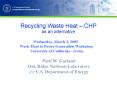 Recycling Waste Heat  PowerPoint PPT Presentation
