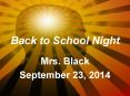 Back to School Night PowerPoint PPT Presentation
