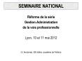 SEMINAIRE NATIONAL PowerPoint PPT Presentation