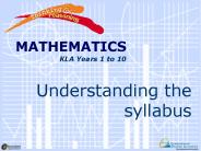 Understanding the syllabus