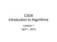CS38 Introduction to Algorithms PowerPoint PPT Presentation