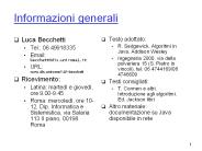 Informazioni generali