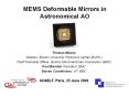 MEMS Deformable Mirrors in Astronomical AO PowerPoint PPT Presentation