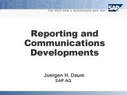 Reporting and Communications Developments