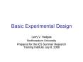 Basic Experimental Design PowerPoint PPT Presentation
