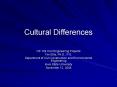 Cultural Differences PowerPoint PPT Presentation