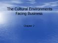 The Cultural Environments Facing Business PowerPoint PPT Presentation