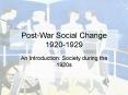 Post-War Social Change 1920-1929 PowerPoint PPT Presentation
