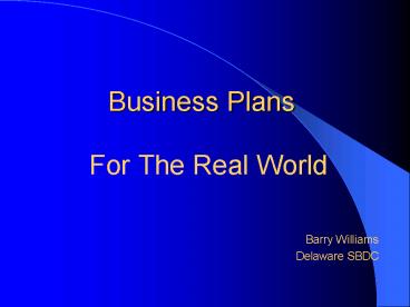 Business Plans