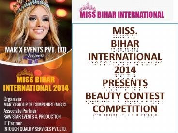 Miss Bihar International Offer Bihar Beauty Contest 2014
