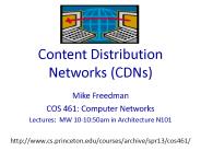 Content Distribution Networks (CDNs)