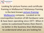 Picture framers melbourne
