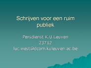 Schrijven voor een ruim publiek