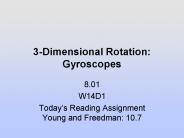 3-Dimensional Rotation: Gyroscopes