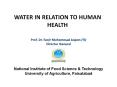WATER IN RELATION TO HUMAN HEALTH PowerPoint PPT Presentation