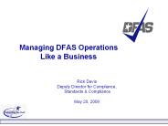 Managing DFAS Operations Like a Business
