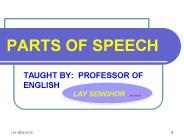 PARTS OF SPEECH