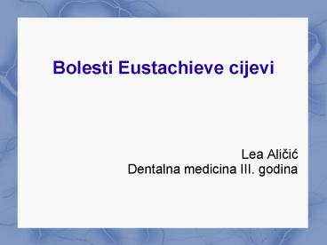 Bolesti Eustachieve cijevi
